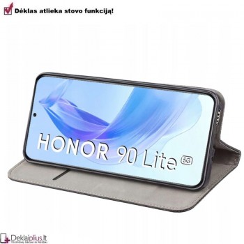 Telone dirbtinos odos dėklas - bordo spalvos (Huawei Honor 90 Lite) Telone dirbtinos odos dėklas - bordo spalvos (Huawei Honor 90 Lite)